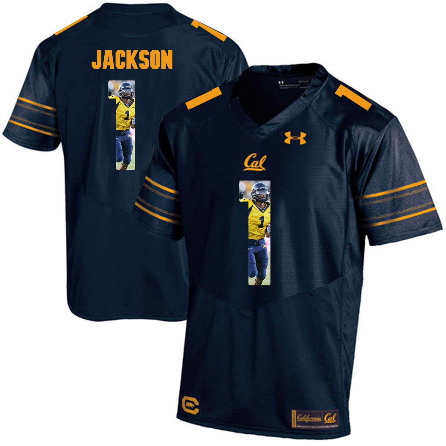 Men California Golden Bears #1 DeSean Jackson Dark blue Customized NCAA Jerseys->->Custom Jersey